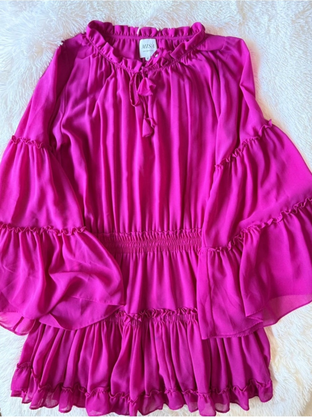 Misa Los Angeles Fuchsia Tiered Mini Dress - Picture 2 of 10